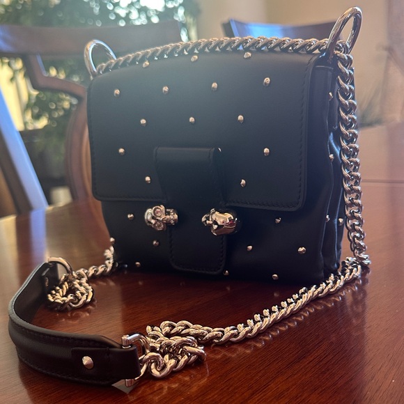 Alexander McQueen Authentic Elegant Black Studded Chain mini Bag. MINT CONDITION - Picture 4 of 13